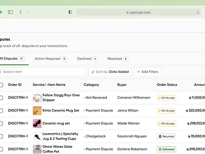 Table Component dashboard dashboard ui dispute fintech dashboard payment table