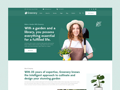 Greenery - Garden Website Design corporate garden garden mobile app gardening plant landing page plant website design typography website