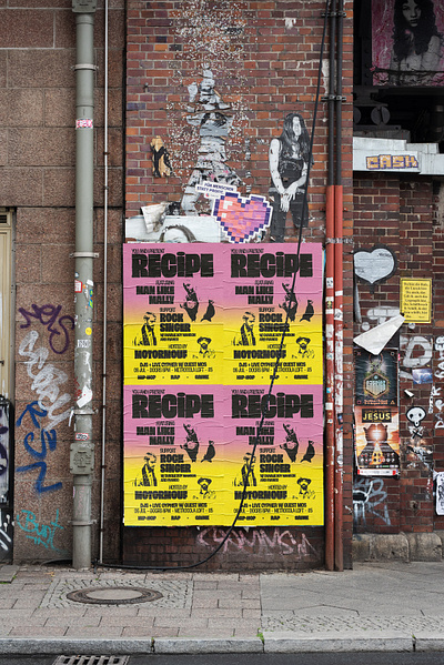 Recipe Poster artist branding club design events gradient graphic design grime hip hop illustration liverpool london music night pink poster print rap reggae yellow