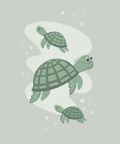 Turtley adorable bubble character illustration digital illustration fins interior mural kids art mural nerdy nook ocean life playful procreate quirky characters sea turtles shell silly swim tortise turtle under the sea