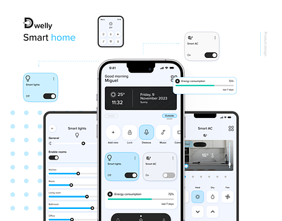 Dwelly - smart home app branding design figma graphic design logo mobile app ui ui design ux design