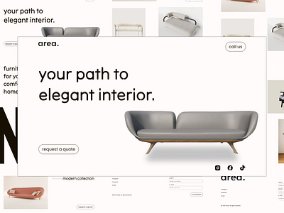 Landing page for modern furniture company design furniture landing ui ux web design
