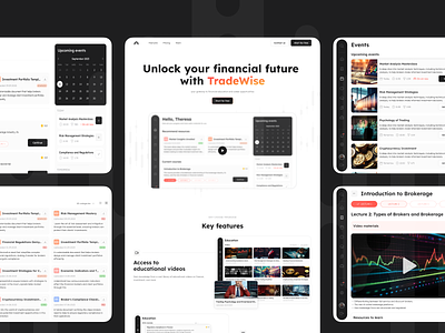 TradeWise — learning management system admin app brockers education ed tech application educational platform finance learning financial education interface design job searching app learning management system lms online streams app saas platform ui design ui ux user app user interfcae ux design web service