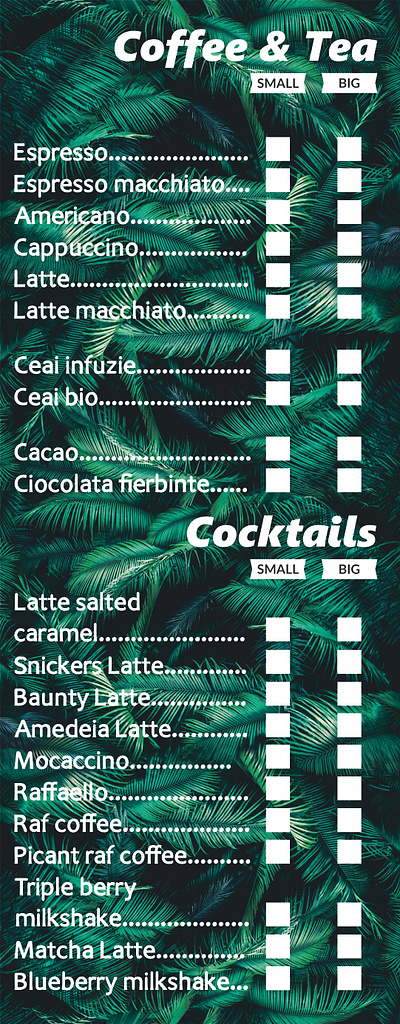 Menu design branding graphic design