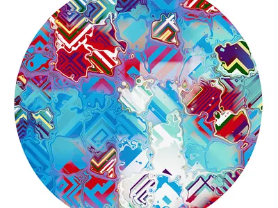 Curved generated patterns 3d blender illustration motion graphics