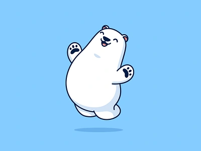 TGIF - Polar Bear adorable antarctica cartoon character children chubby cute fat friday happy illustration joyful jumping kawaii kids mascot polar bear snow tgif weekend