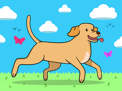 Jack the Dog 2d 2d illustration adobe adobe illustrator colors dog dogs drawing garden graphic design illustration illustrator pastel sky
