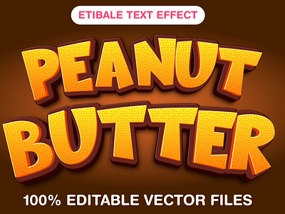 Peanut Butter 3d text style effect 3d 3d text effect biscuit text butter text cookies text design editable text graphic design illustration kids food mockup peanut peanut butter text peanut butter text effect peanut text vector vector text vector text mockup