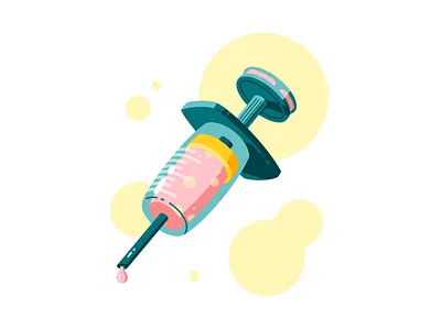 Syringe blood drop fluid health icon illustration medical needle procreate sticker syringe thierry fousse