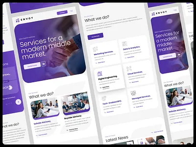 Envoy Mobile advisory business design drawingart responsive services ui ux web website