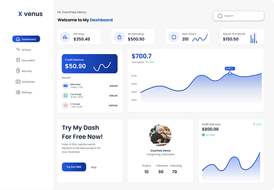 X Venus for Track Your Money bradning dashbboard landing landing page mobile apps ui ux