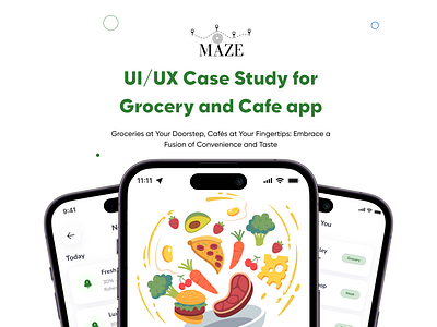 Grocery & Café Application Design app branding cafe food green grocery logo mobileui tablebooking