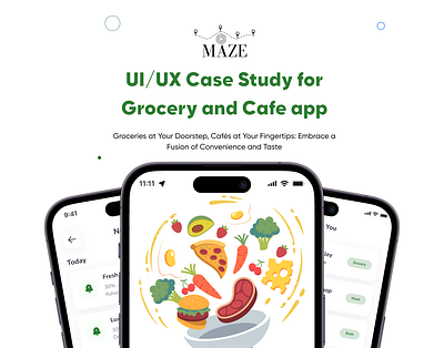 Grocery & Café Application Design app branding cafe food green grocery logo mobileui tablebooking