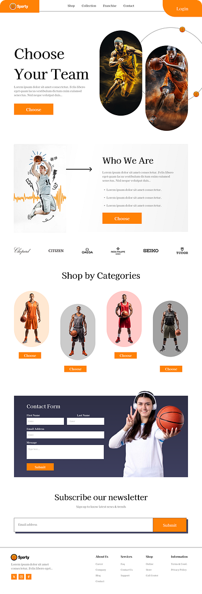 Sporty 3d basketball branding creative graphic design landing motion graphics sports store ui website