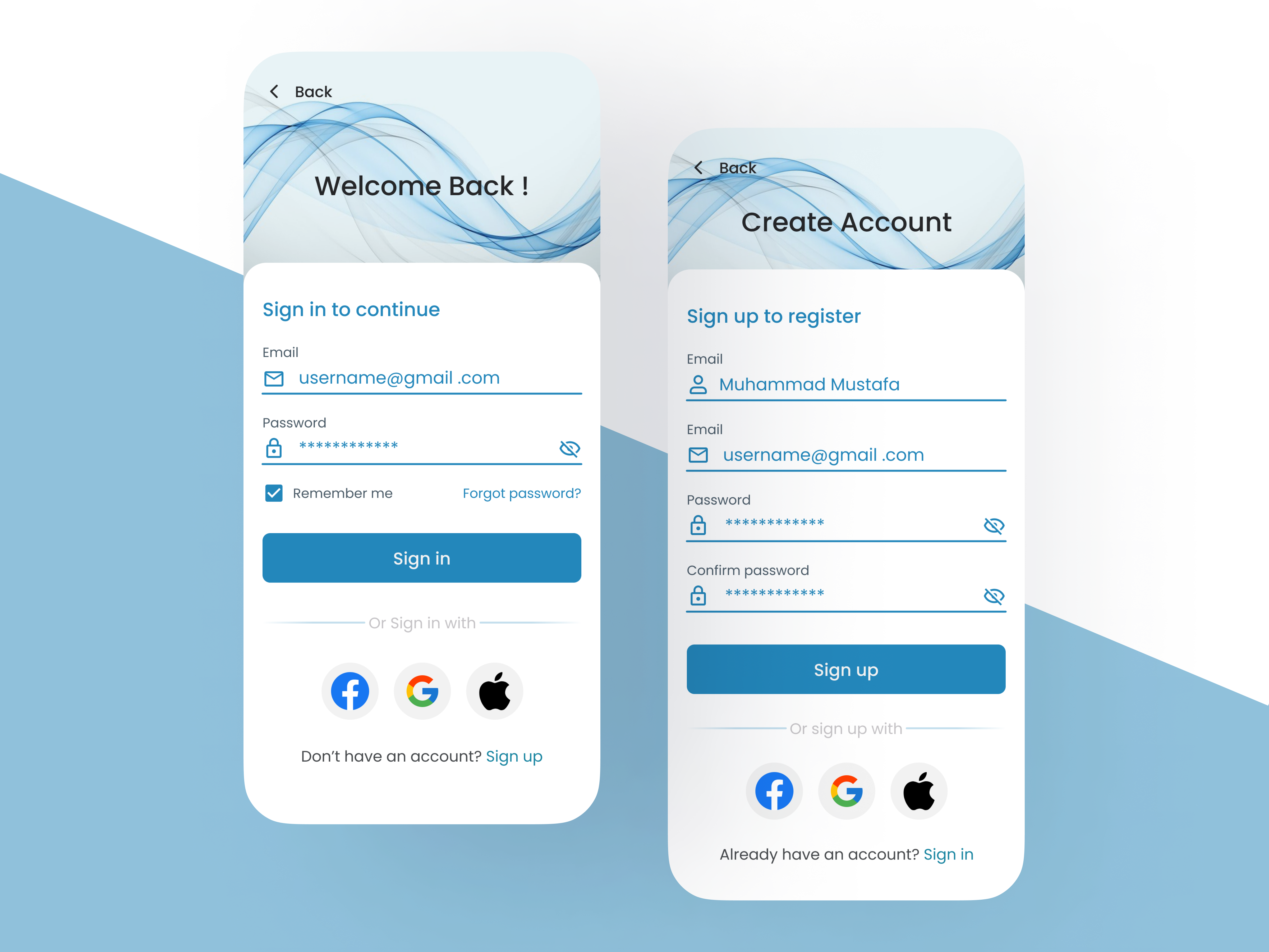 Example of Daily UI Challenge 01 Sign up