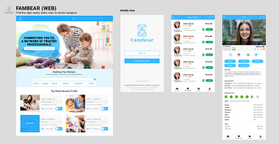 Fambear landing Page & Mobile App android branding design graphic design ios logo motion graphics ui ux web