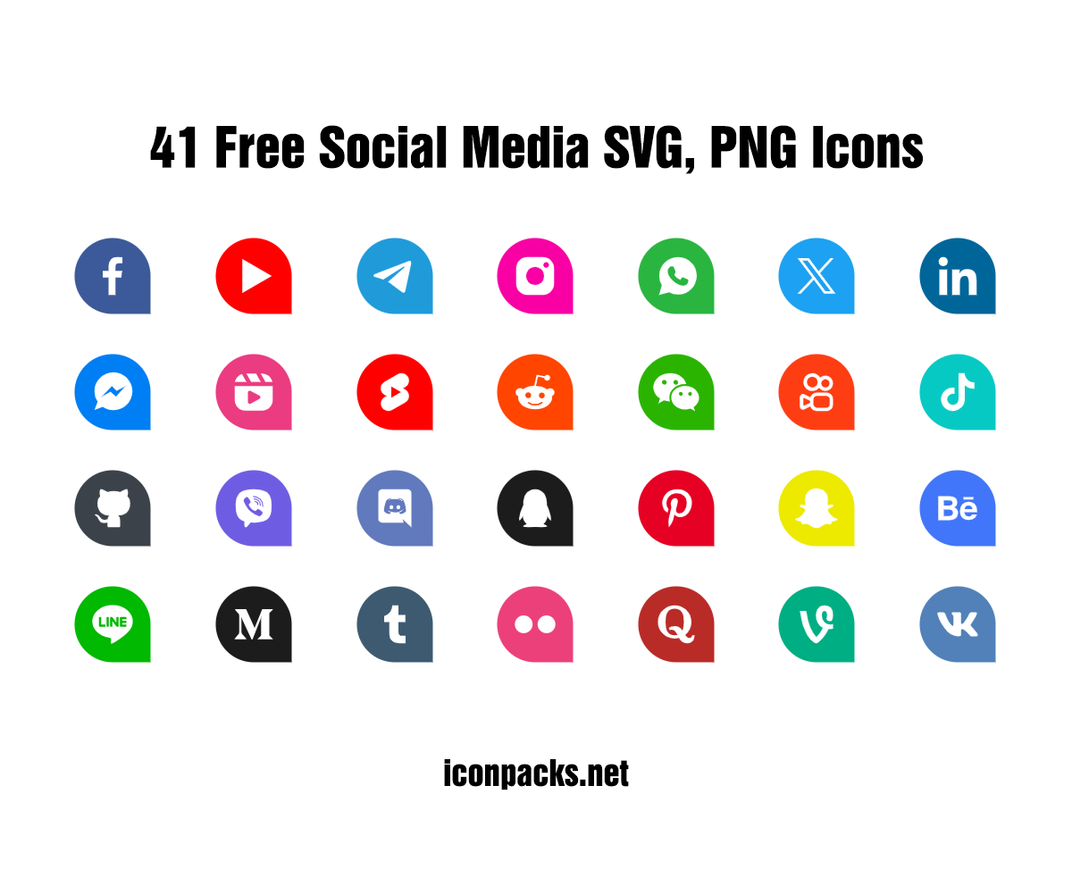 41 Free Social Media SVG, PNG Icons by Yusuf Önaldı on Dribbble