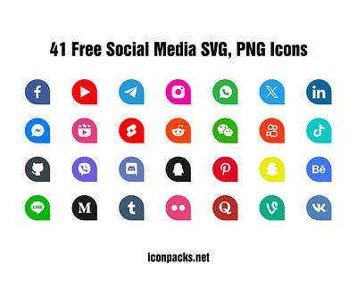 41 Free Social Media SVG, PNG Icons free resources freebies icon pack icon set icons png icons svg icons vector