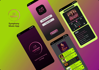 Symphony - A mobile music app. animation design logo ui ux