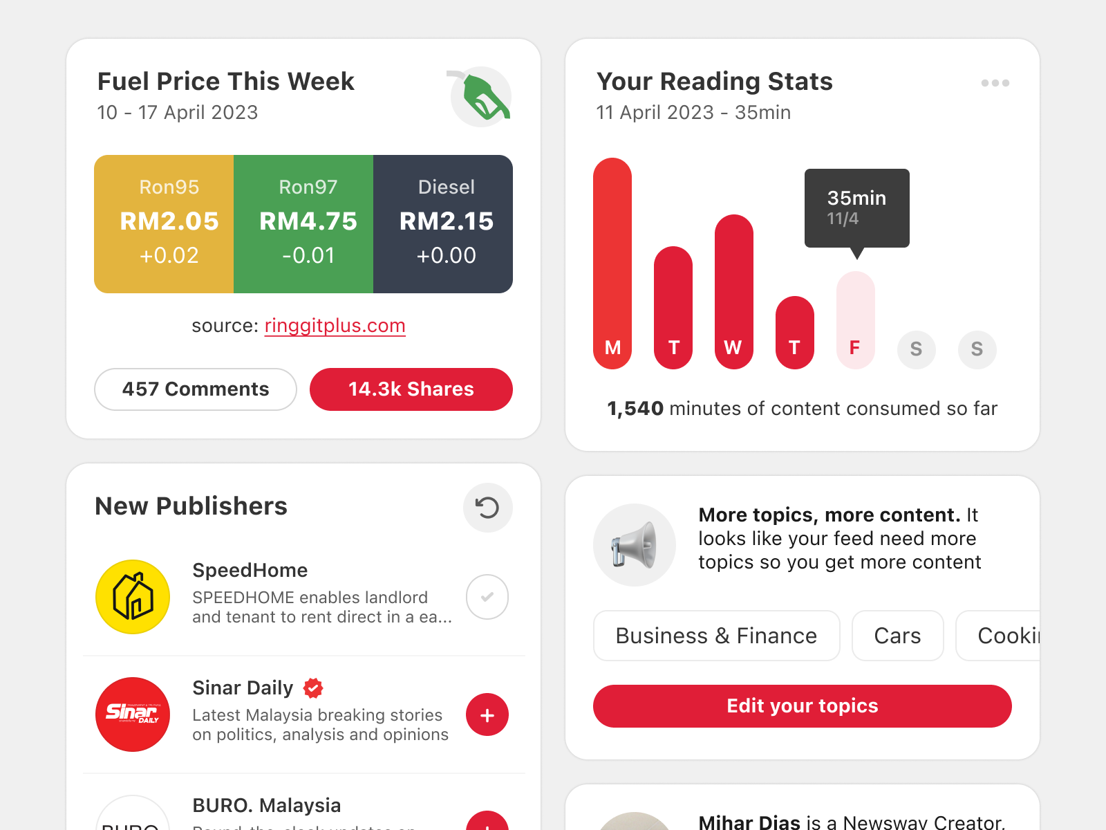 UI for News app redesign app clean ui design figma interaction malaysian minimal news product design ui uiux