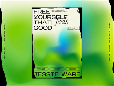 Free Yourself Poster Design abstract graphics abstract poster branding calm poster design figma gradient poster graphic design green poster illustration illustrator music poster poster design quote poster song poster style