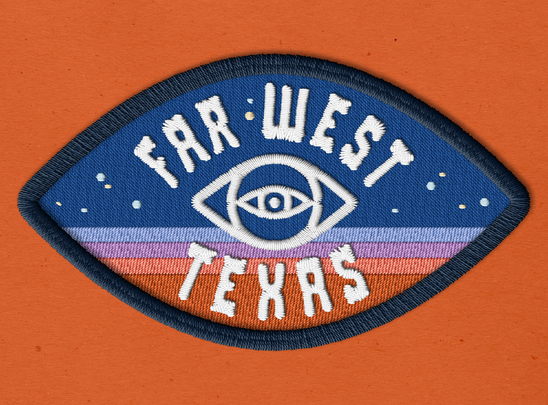 Far West Texas patch design design graphic design illustration logo marfa national park patch sticker texas