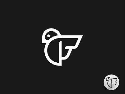 Flock bird logo branding continuous line craft f figma plugin flat icon logo made by craft mono line one color simple thick line