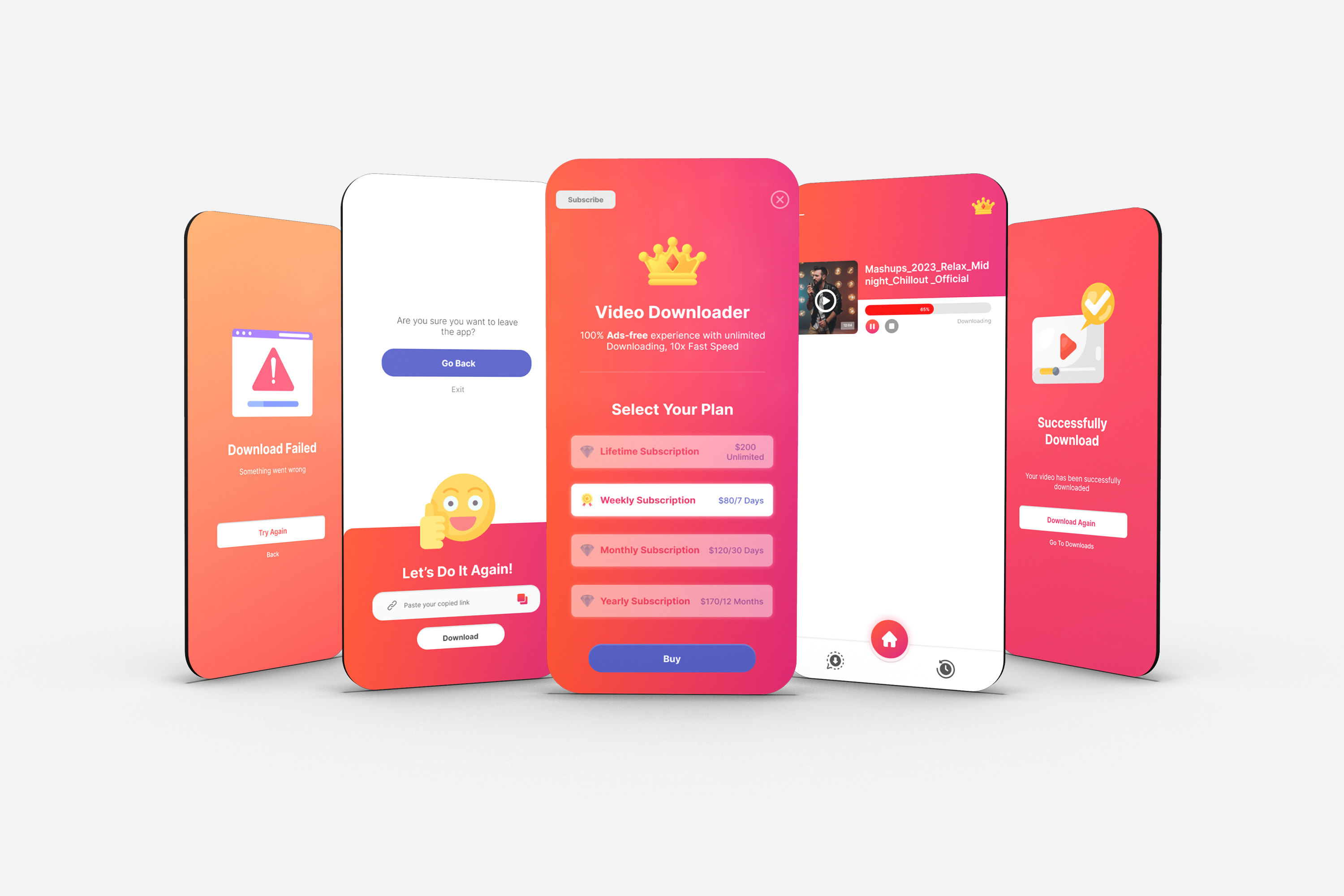 Video Downloader App UI/UX Design graphic design mobileappdesign mobileapplication motion graphics ui uiuxdesign ux webinterfacedesign webportfolio