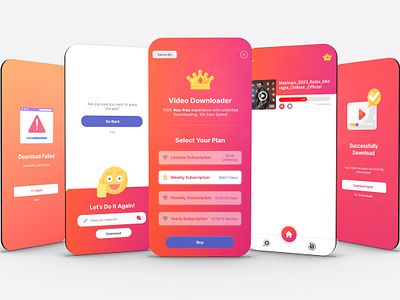 Video Downloader App UI/UX Design graphic design mobileappdesign mobileapplication motion graphics ui uiuxdesign ux webinterfacedesign webportfolio