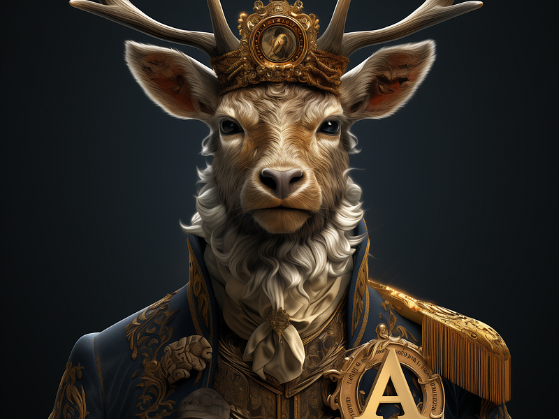 Deer King animals artwork deer digital art king normcore royal royalty stag