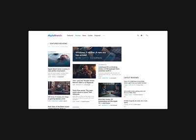 Reviews — Digital Trends branding digital trends typography ui uiux