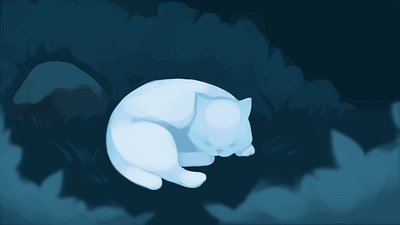 Ghost Cat 2d adobe photoshop artist concept art cute game art ghost cat illustration