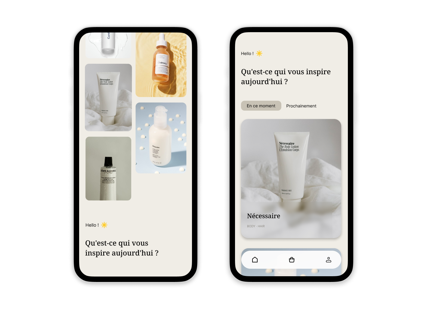 Example of Design of a mobile application for a niche cosmetics brands