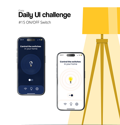 Daily UI Challenge #15 ON/OFF Switch daily ui domotic light hue mobile app onoff switch ui ux