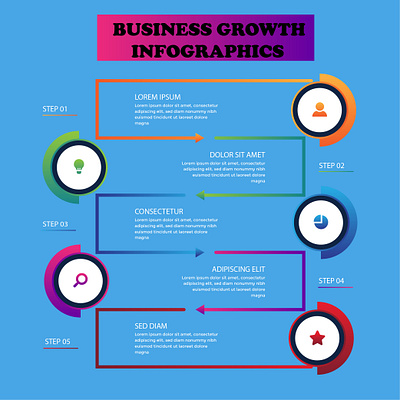 INFOGRAHICS FOR BUSINESS GROWTH adobe illustrator branding bussiness growth infographics design different design of infographic graphic design illustration infographic logo typography ui ux vector