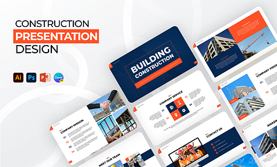 Construction Pitch Deck Presentation business presentation canva presentation design graphic design pitch deck powerpoint powerpoint presentation presentation design ui