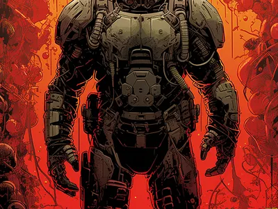 Doom slayer comics concept art doom drawing graphic design illustration