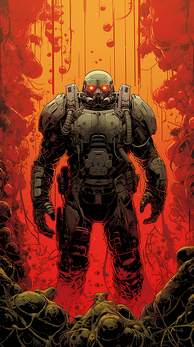 Doom slayer comics concept art doom drawing graphic design illustration