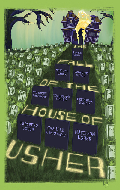 The Fall of the House of Usher color design digital edgar allan poe fanart illustration poster procreate the fall of the house of usher tv