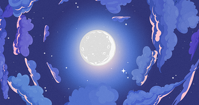 Screen "El hijo que regaló la luna" animation character clouds digital paint illustration moon night scenario scenario design short film
