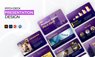 Product Pitch Deck Design business presentation canva presentation design graphic design pitch deck powerpoint powerpoint presentation presentation design ui