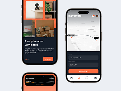 MoveMate • Smart Shipping App Concept goods logistics mobile app packages product design smart shipping tracking ui
