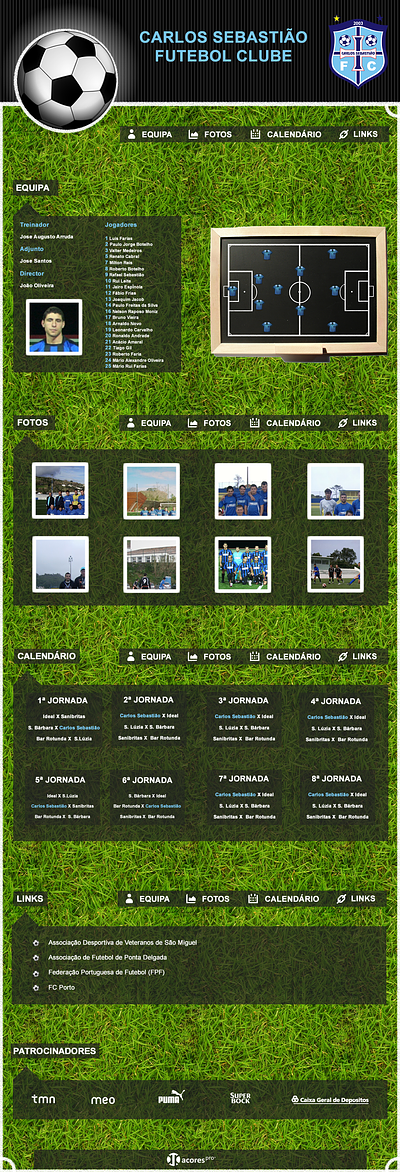 Soccer Team Website - 2010 webdesign website