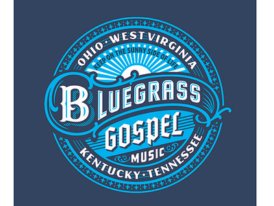 BLUEGRASS GOSPEL MUSIC T-SHIRT DESIGN & PRINTED SHIRT apparel apparel design badgedesign bluegrass branding design logo music