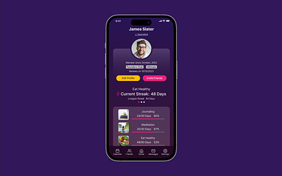 Habit Tracker Profile app habit tracker mobile product design ui ux