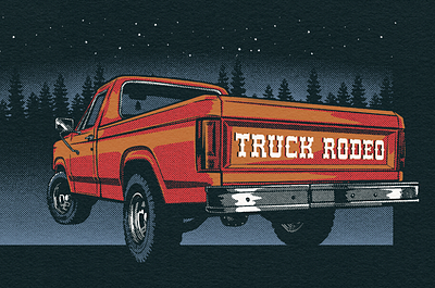 Truck Rodeo branding drawing graphic design halftone illustration logo screenprint truck
