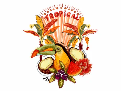 Summer Day brazil design digital fashion fashion print gouache graphic design illustration painting pattern print tropical