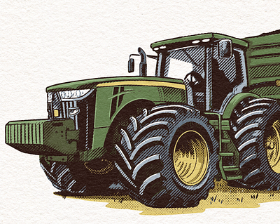 tratter drawing graphic design illustration johndeere screenprint tractor