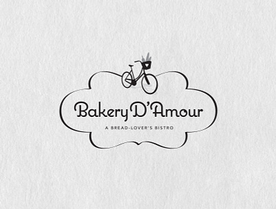 Bakery D'Amour Logo baguette bakery basket bike bistro branding bread french logo love