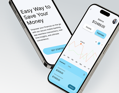 Mobile Banking App Design app design banking app banking app design clean design credit card financial banking fintech mobile app mobile banking online bank wallet